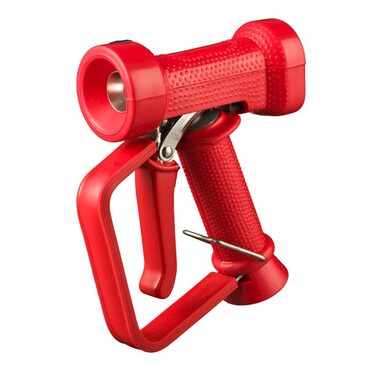 Wash down gun DINGA red in stainless steel, with handgrip, trigger handle and trigger protection